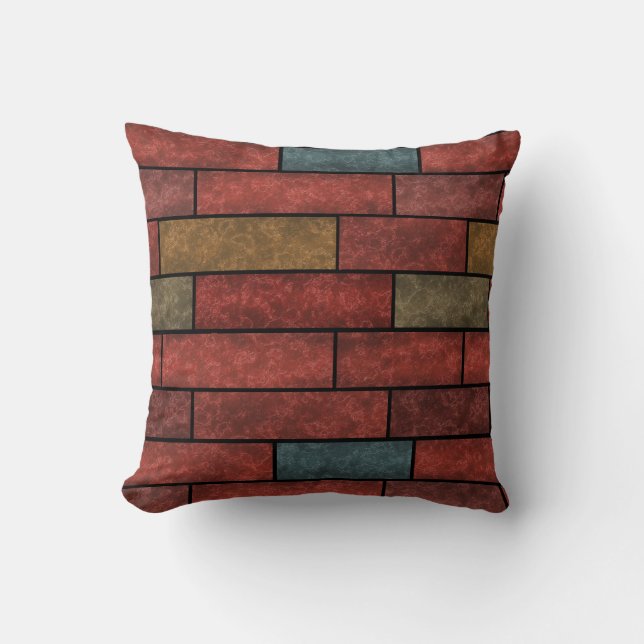 Coussin Briques en pierre sans joint couleur brun orange v (Recto)