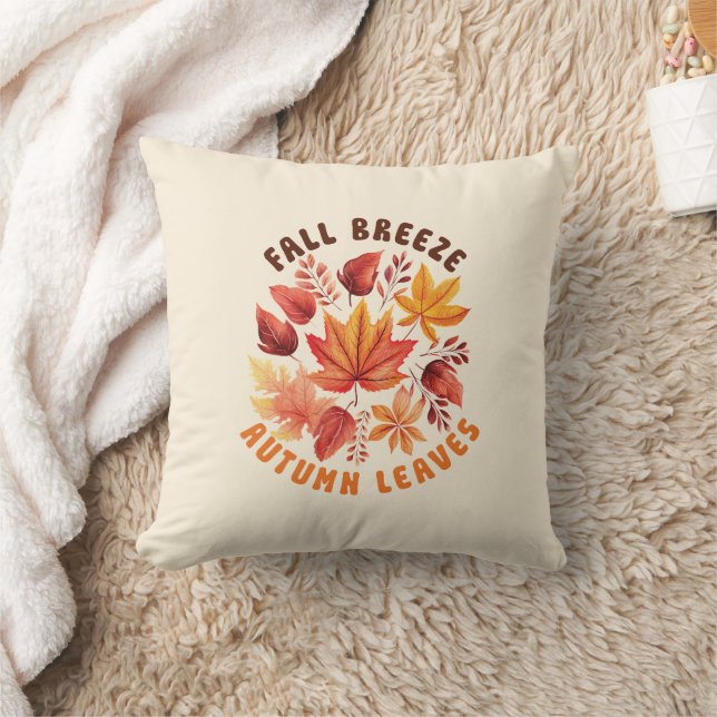 Coussin Brise D'Automne, Feuilles D'Automne - Charbon D'Au (Couverture)