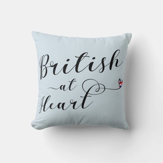 Coussin Britannique À Heart Throw Cushion, Royaume-Uni (Recto)