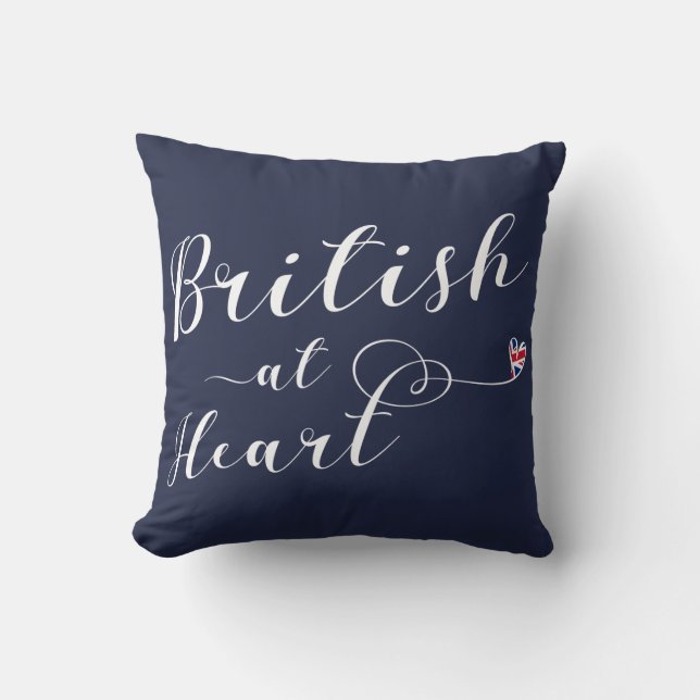 Coussin Britannique À Heart Throw Cushion, Royaume-Uni (Recto)