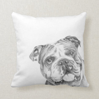 Coussin britannique mignon de bouledogue par la