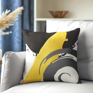 Coussin Brochures modernes - Or, gris et noir