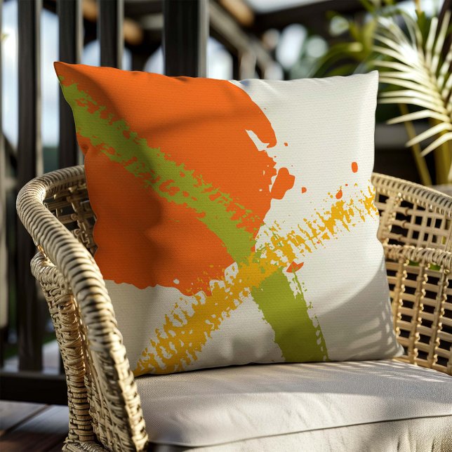 Coussin Brochures modernes - Orange, Vert & Jaune (Créateur téléchargé)