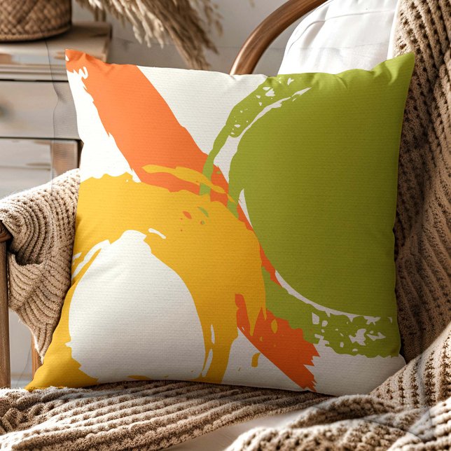 Coussin Brochures modernes - Orange, Vert & Jaune (Créateur téléchargé)