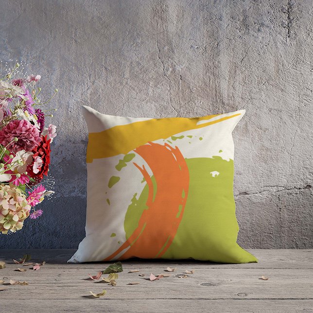 Coussin Brochures modernes - Orange, Vert & Jaune (Créateur téléchargé)