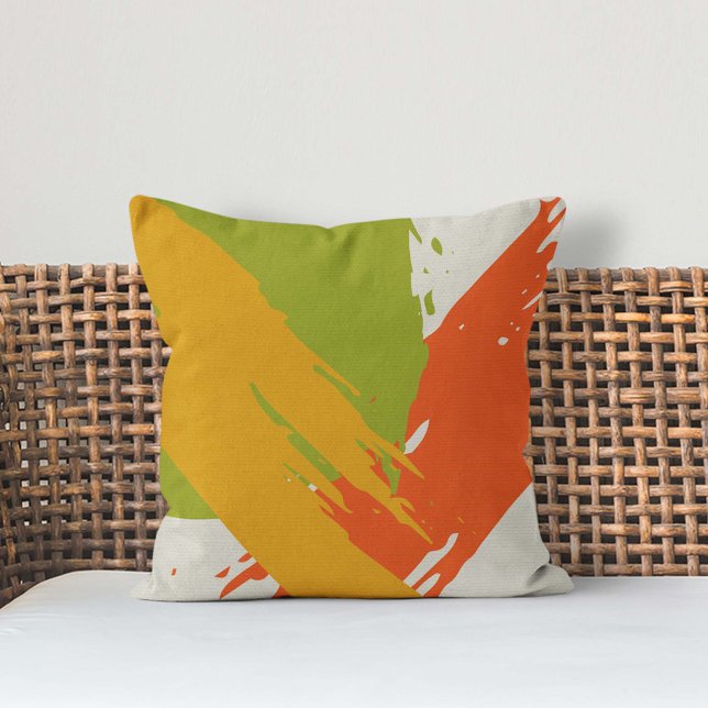 Coussin Brochures modernes - Orange, Vert & Jaune (Créateur téléchargé)