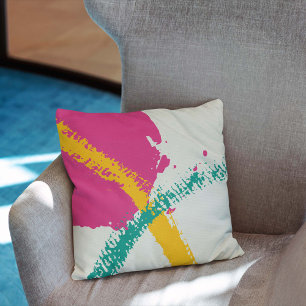 Coussin Brochures modernes - Rose, Turquoise & Jaune sur c