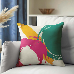 Coussin Brochures modernes - Rose, Turquoise & Jaune sur c
