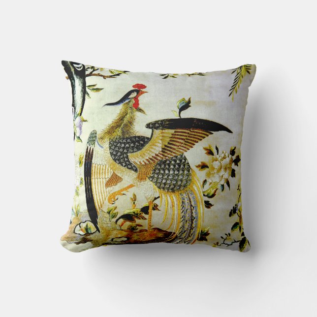 Coussin Broderie chinoise antique glorieuse de Phoenix (Recto)