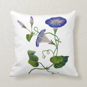 Coussin Broderie de Faux - gloire de matin bleue