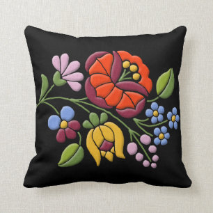 Coussin Broderie de Kalocsa - art populaire hongrois
