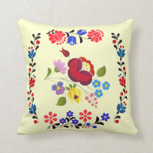 Coussin Broderie hongroise de fleur d'OPUS