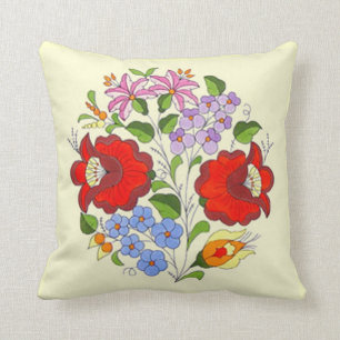 Coussin Broderie hongroise de fleur d'OPUS