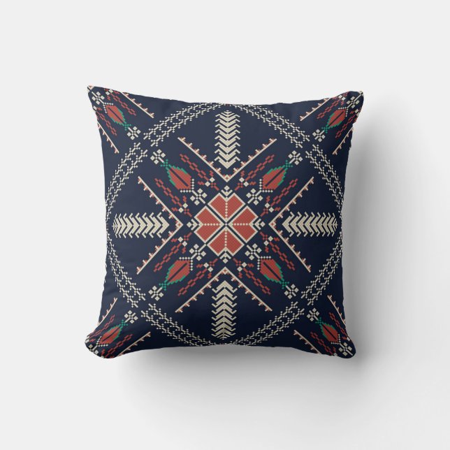 Coussin Broderie palestinienne : Conception Motif traditio (Recto)