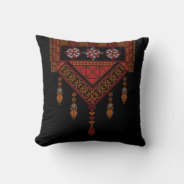 Coussin Broderie palestinienne de Tatreez | Art palestine (Recto)