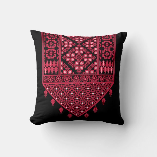 Coussin Broderie palestinienne Tatreez design imprimé (Recto)