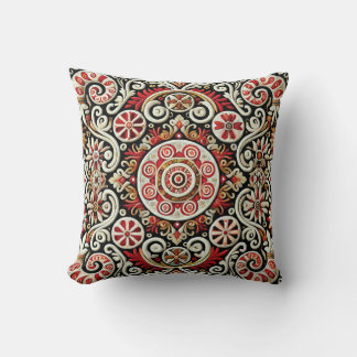 Coussin Broderie traditionnelle - Conception florale géomé