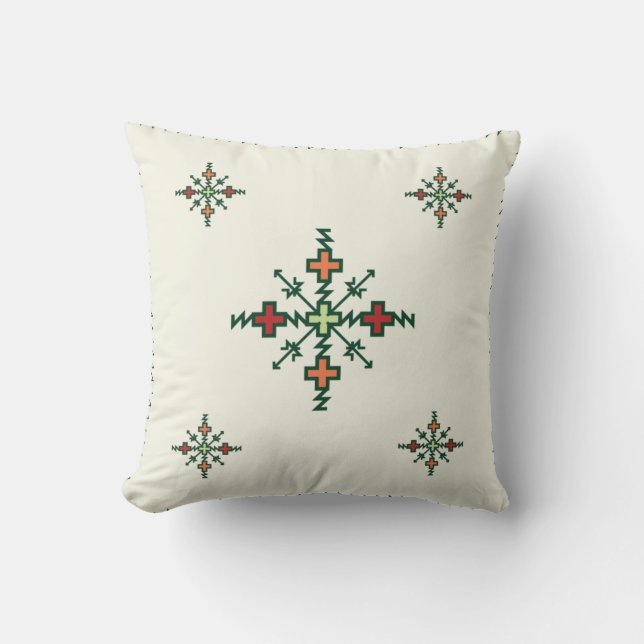 Coussin Broderie traditionnelle marocaine | Broderie Fassi (Recto)