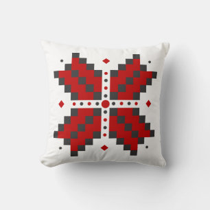 Coussin Broderie ukrainienne, rouge et noire