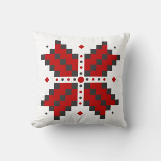 Coussin Broderie ukrainienne, rouge et noire