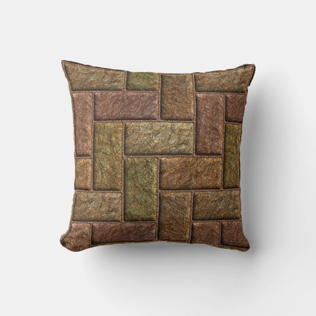 Coussin Bronze et cuivre numériques brillants de motif de (Recto)