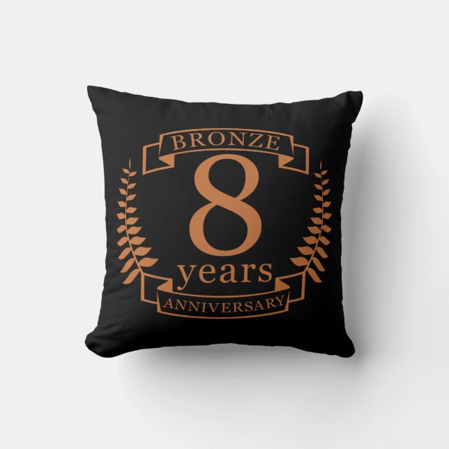 Coussin Bronze huitième anniversaire mariage 8 ans (Recto)