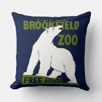 Coussin Brookfield Zoo, Programme d'art fédéral Poster 193
