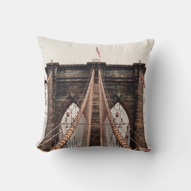 Coussin Brooklyn Bridge en New Yorkabstract, amérique, ame (Recto)