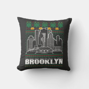 Coussin Brooklyn New York Noël laid