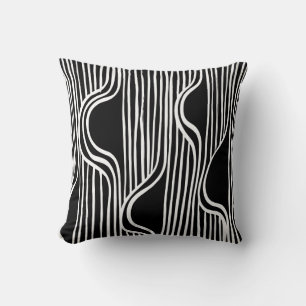 Coussin Brosse le motif de grunge. Vintage blanc et noir.