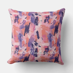 Coussin Brosses en gras en rose corail 1