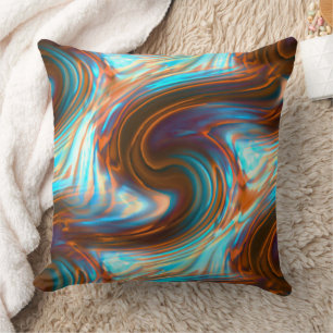 Coussin Brosses en S en bois et une touche de cyan