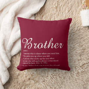 Coussin Brother Definition Cool Fun Burgundy