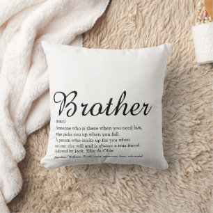 Coussin Brother Définition Script noir et blanc moderne