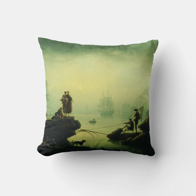 Coussin Brouillard du matin en mer par Joseph Vernet  (Recto)