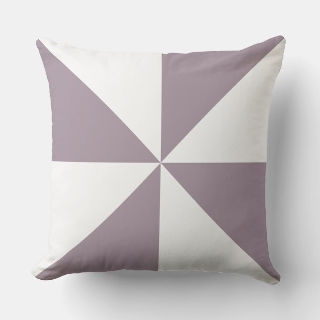 Coussin Brouillard Marin Tourbillon Violet et Blanc (Recto)