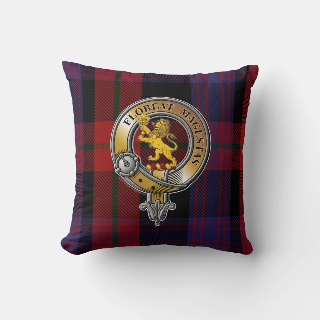 Coussin Broun Tartan & Badge (Recto)