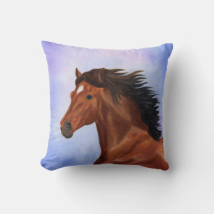 coussin Brown à cheval