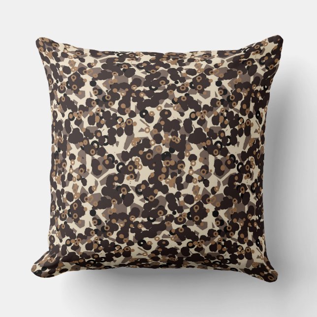 Coussin brown beige tan abstract (Recto)