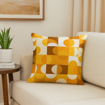 Brown blanc orange jaune demi-cercles Motif