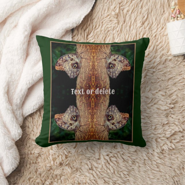 Coussin Brown Chouette papillon Nature Abstraite Personnal (Couverture)