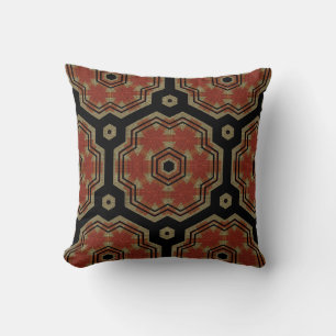 Coussin Brown, Crème Retro Dots Art Motif sans couture