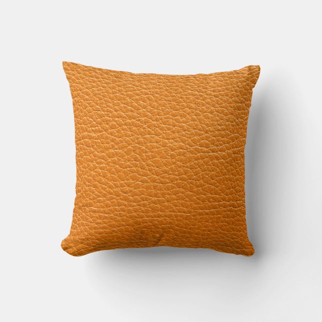 Coussin Brown cuir texture closeup (Recto)