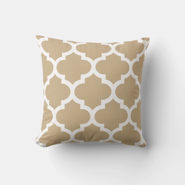 Coussin Brown de Quatrefoil de sable (Recto)
