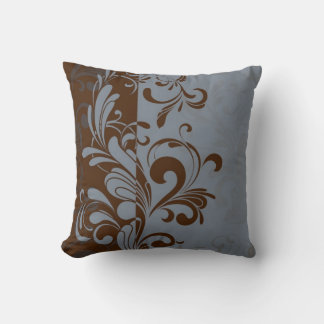 Coussin Brown et bleu Contemporary Swirl