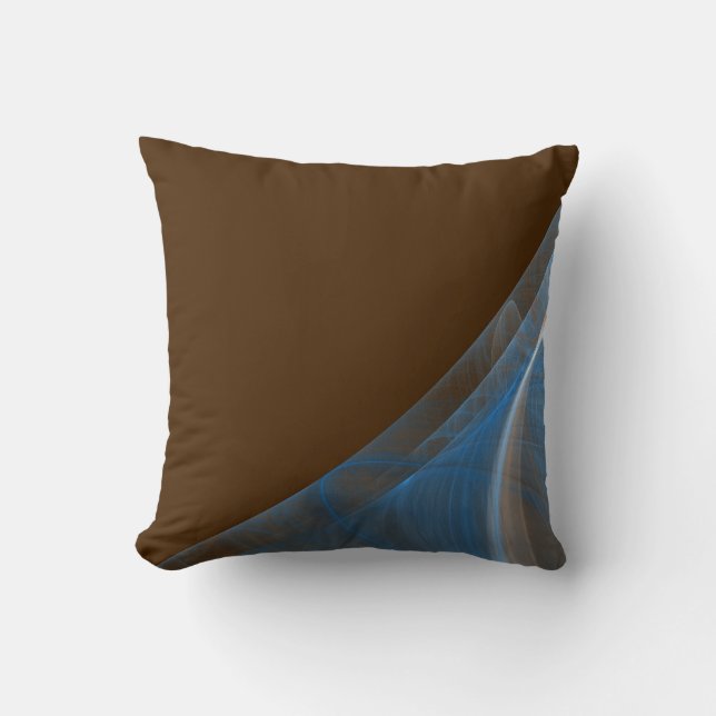 Coussin Brown et bleu réversible (Recto)