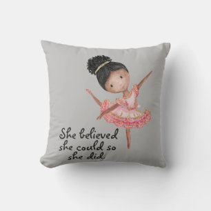Coussin Brown fille Ballerina avec devis