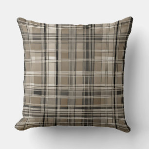 Coussin Brown Gris Noir Moderne Ferme Plaid