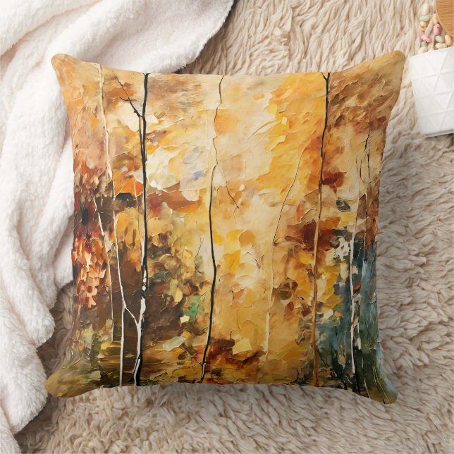 Coussin Brown Leaf Nature Serenity Art Abstrait (Couverture)