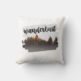 Coussin Brown minimaliste Wanderlust Mountains